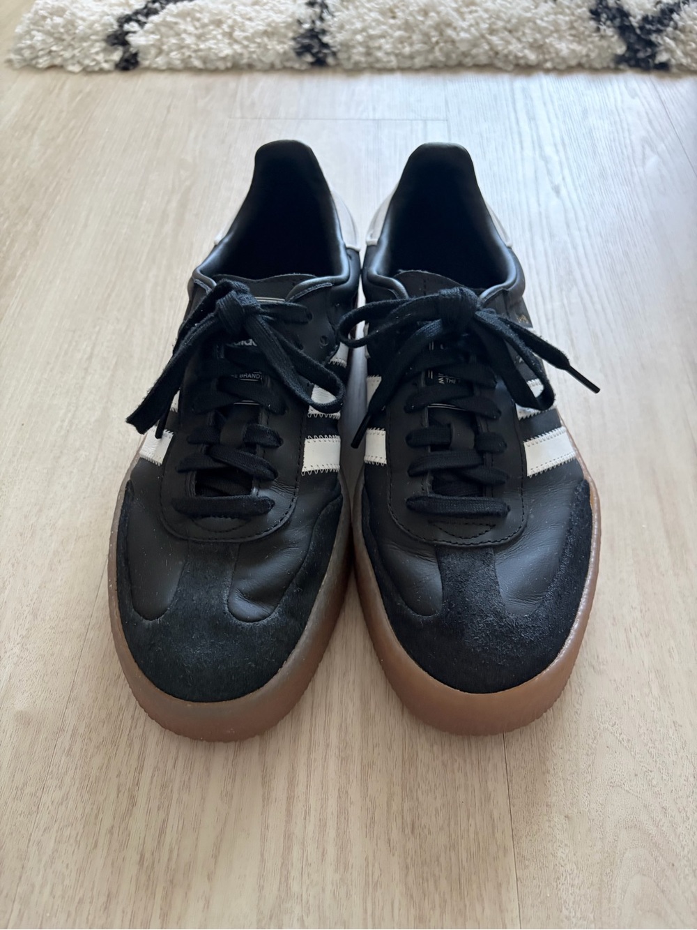 adidas Samba Platform Black White Gum Women's Sneakers - Picture 4 of 10